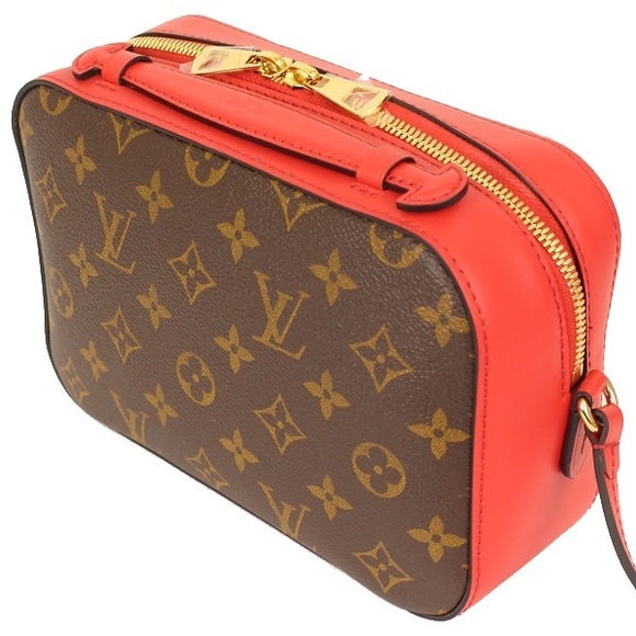 Louis Vuitton Monogram Coquelicot Shoulder Bag Brown Red - Picture 2 of 3